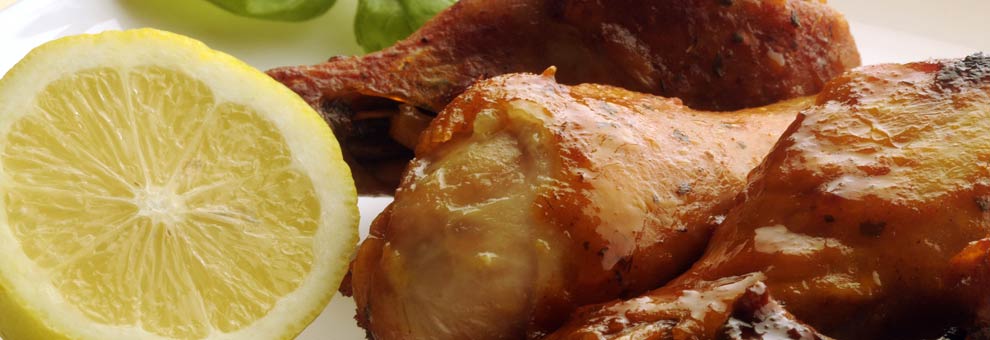 Muslos de pollo flambeados al whisky
